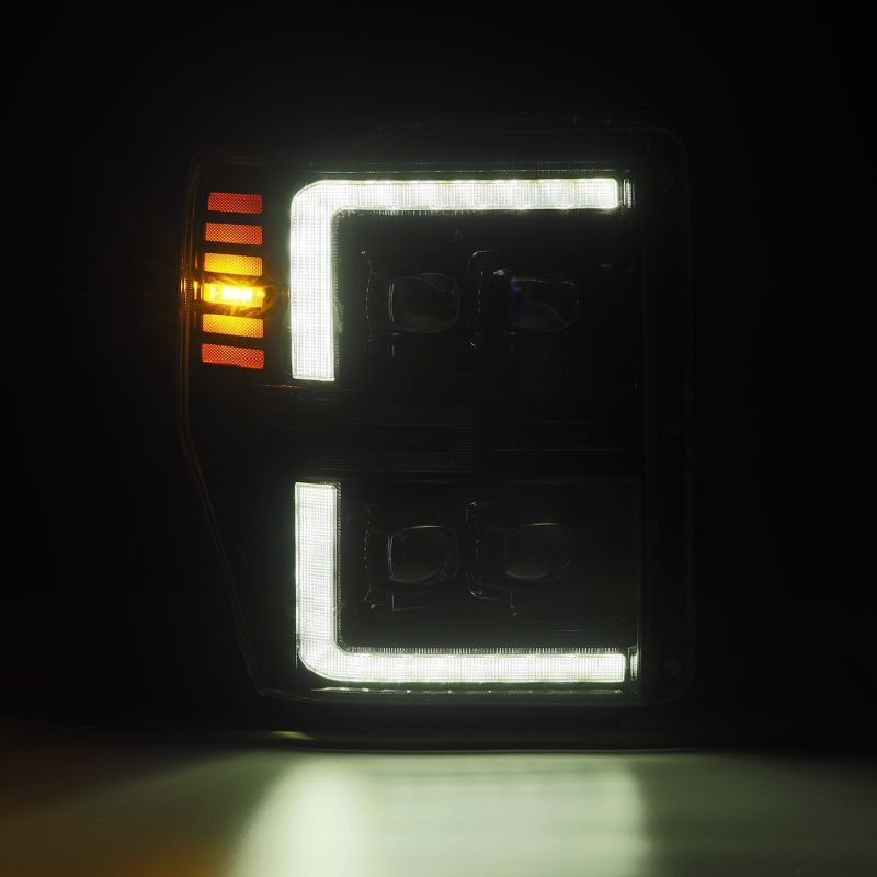 AlphaRex 08-10 Ford F250-550 NOVA-Series LED Projector Headlights Alpha-Blk w/Activ Light/Seq Signal 880311 *Discontinued