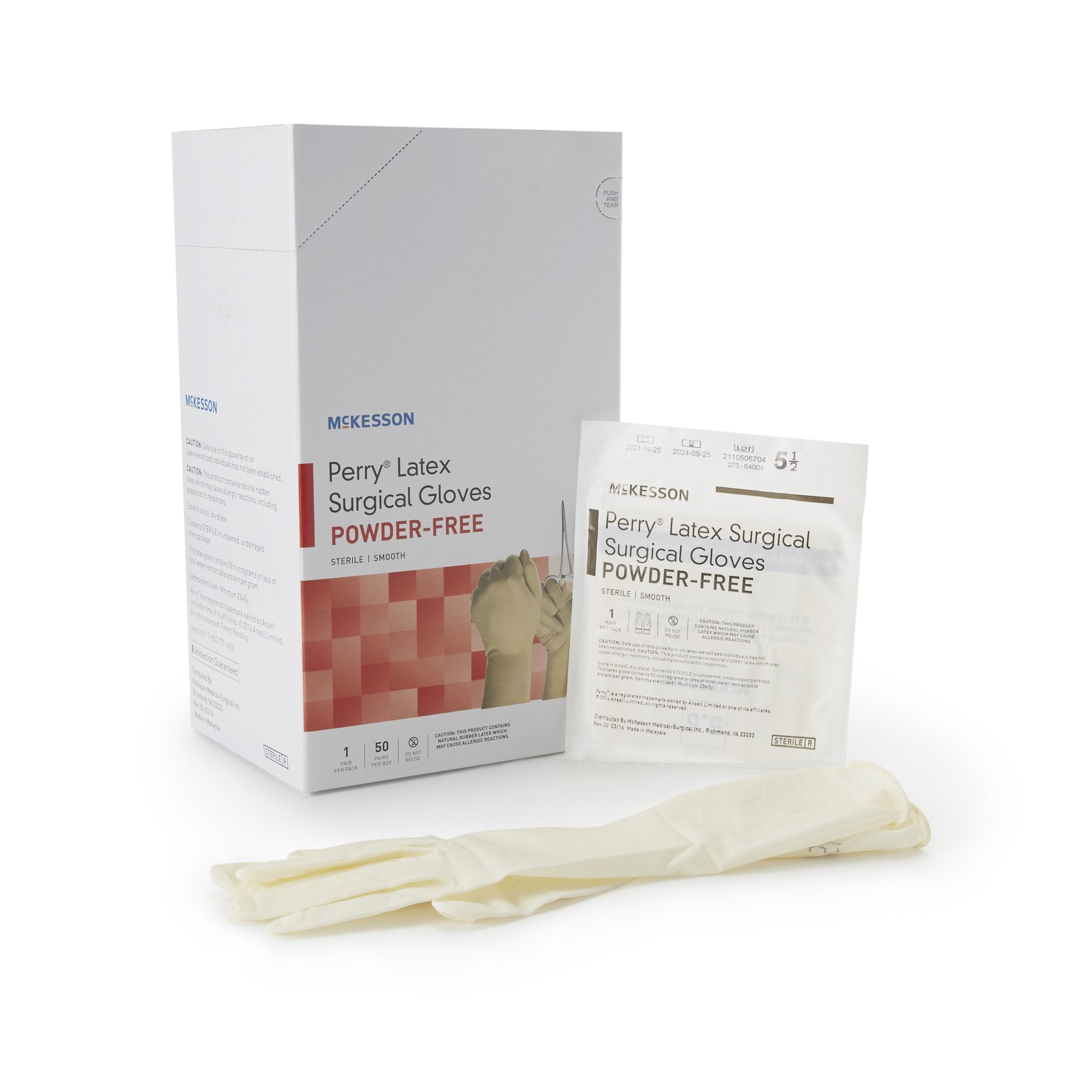 McKesson Perry® Performance Plus Surgical Glove, Size 5.5, Cream 20-1055N