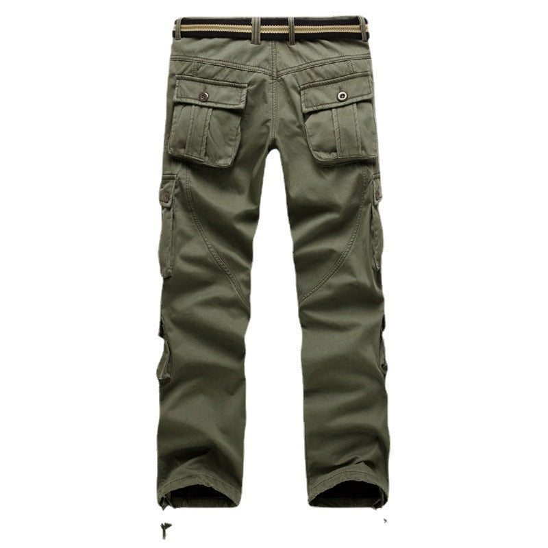 Mens Fleece-Lined Thickened Plus-Size Warm Loose-Fit Work Trousers