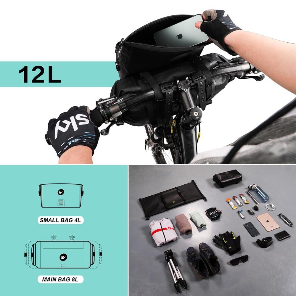 Bicycle Bag Waterproof Big Capacity Handlebar Bag 2 Piece Front Tube Cycling Bag  Bike Accessories Bike Bag Waterproof Bike Handlebar Bag Bicycle For Sport Bicycle Cycling Accessories