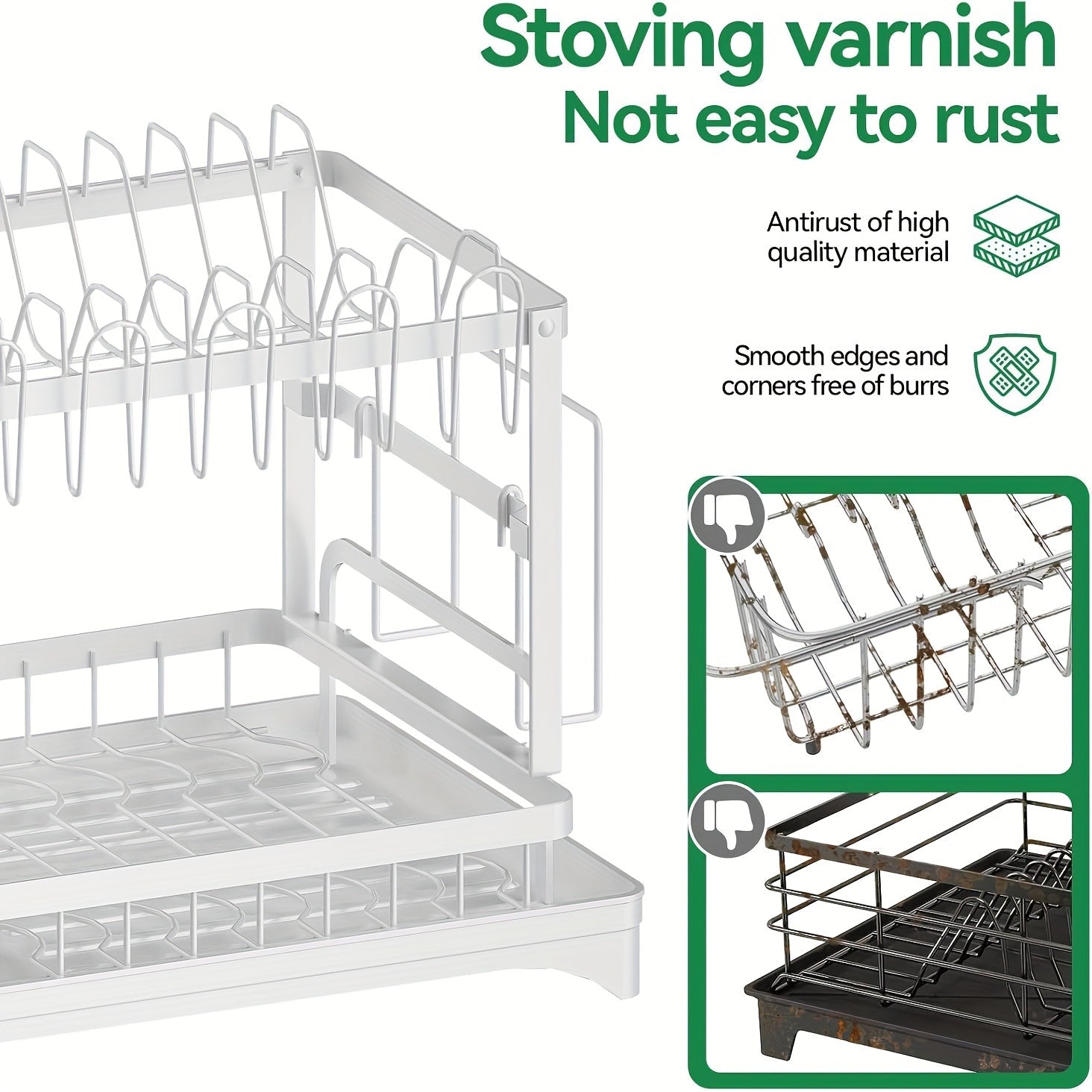 Black Metal Dish Rack – 2 - Layer / 3 - Layer - PhishStones Products