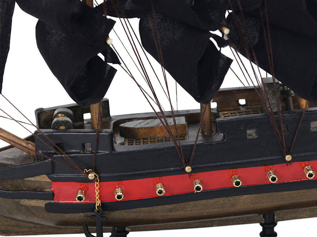 Wooden Black Pearl with Black Sails Limited Model Pirate Ship 12""