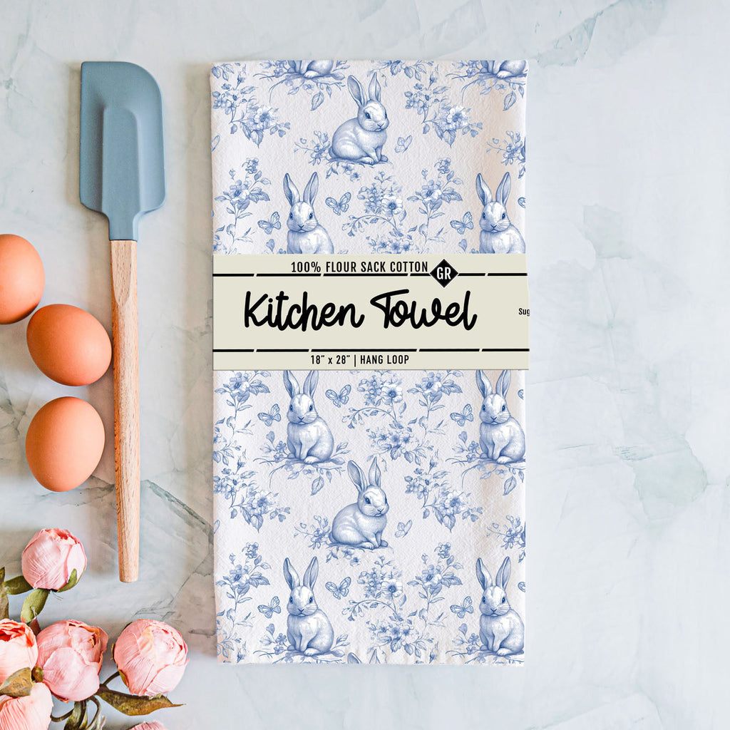 Blue Toile Towel