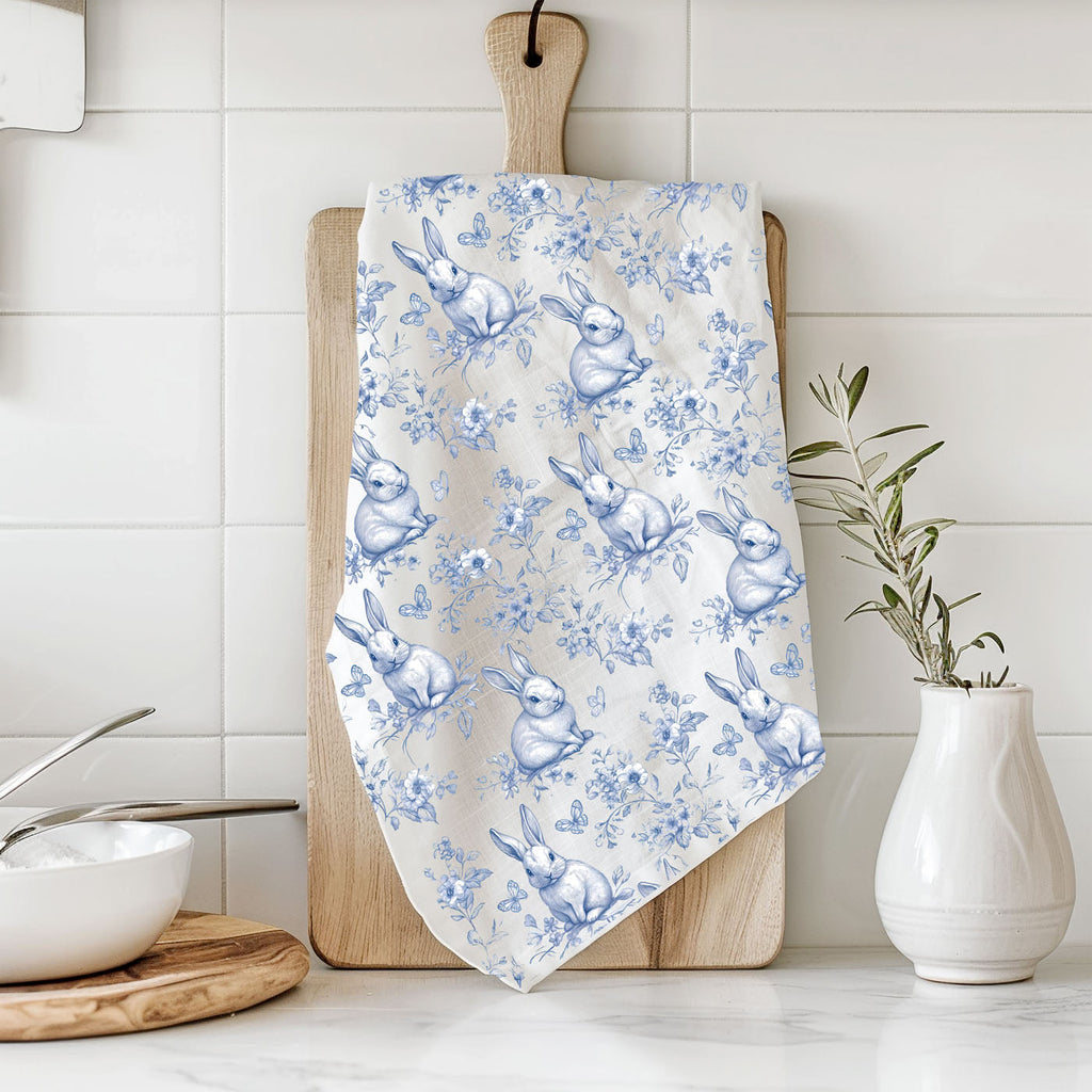 Blue Toile Towel