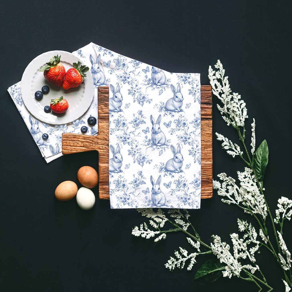 Blue Toile Towel