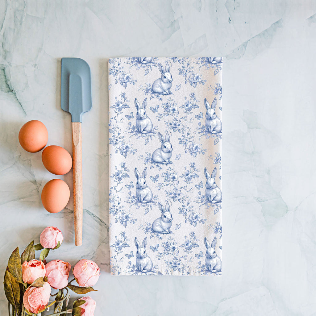Blue Toile Towel