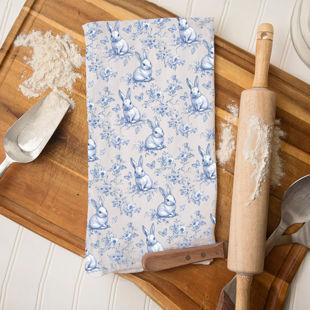 Blue Toile Towel