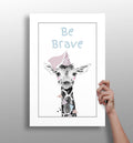 Party Hat Baby Giraffe Be Brave Aluminum Print