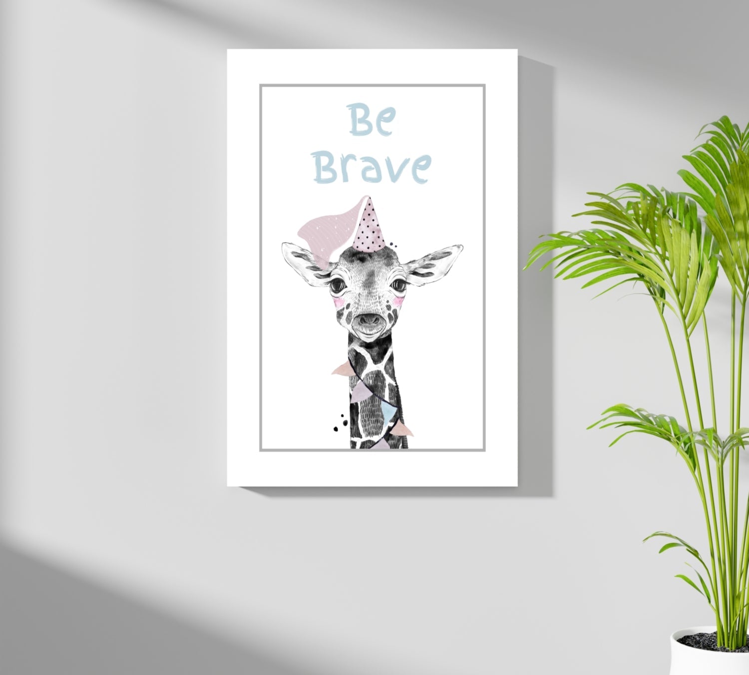 Party Hat Baby Giraffe Be Brave Aluminum Print