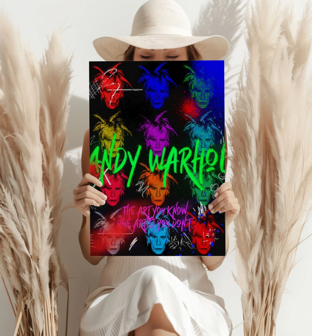 Colorful Pop Portrait Grid Aluminum Print