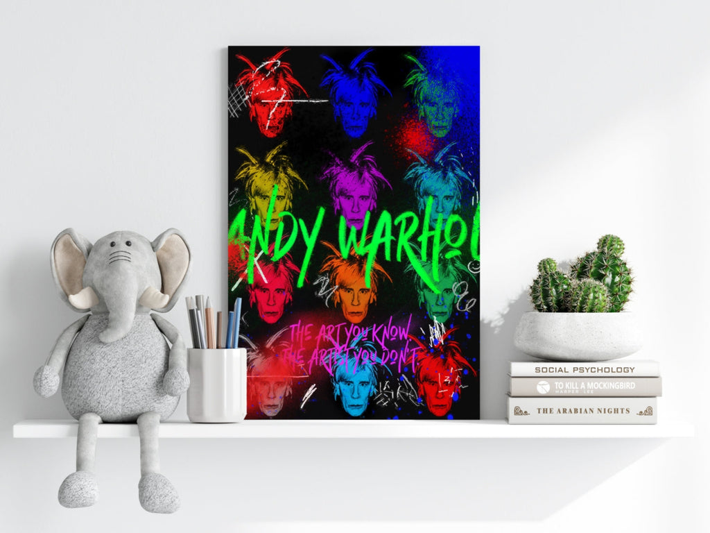 Colorful Pop Portrait Grid Aluminum Print