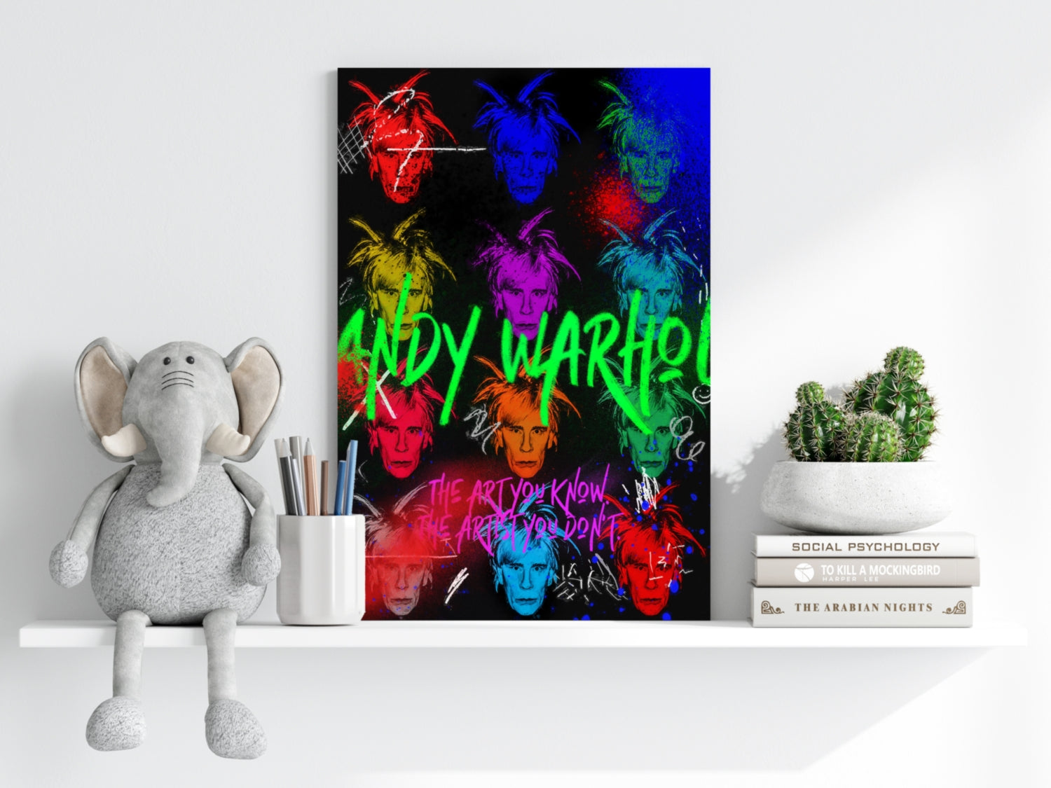 Colorful Pop Portrait Grid Aluminum Print