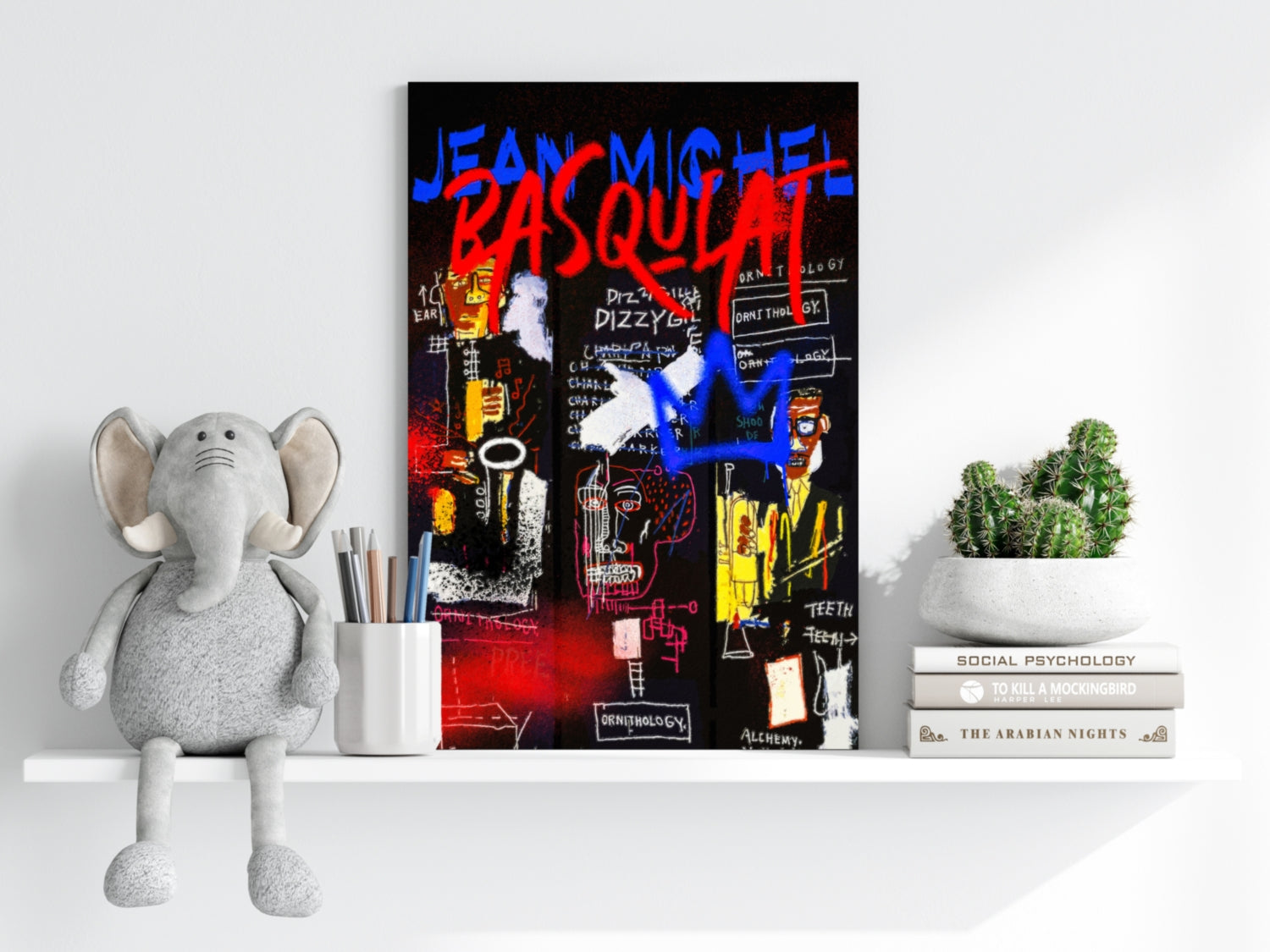 Graffiti Trumpet Figure Aluminum Print