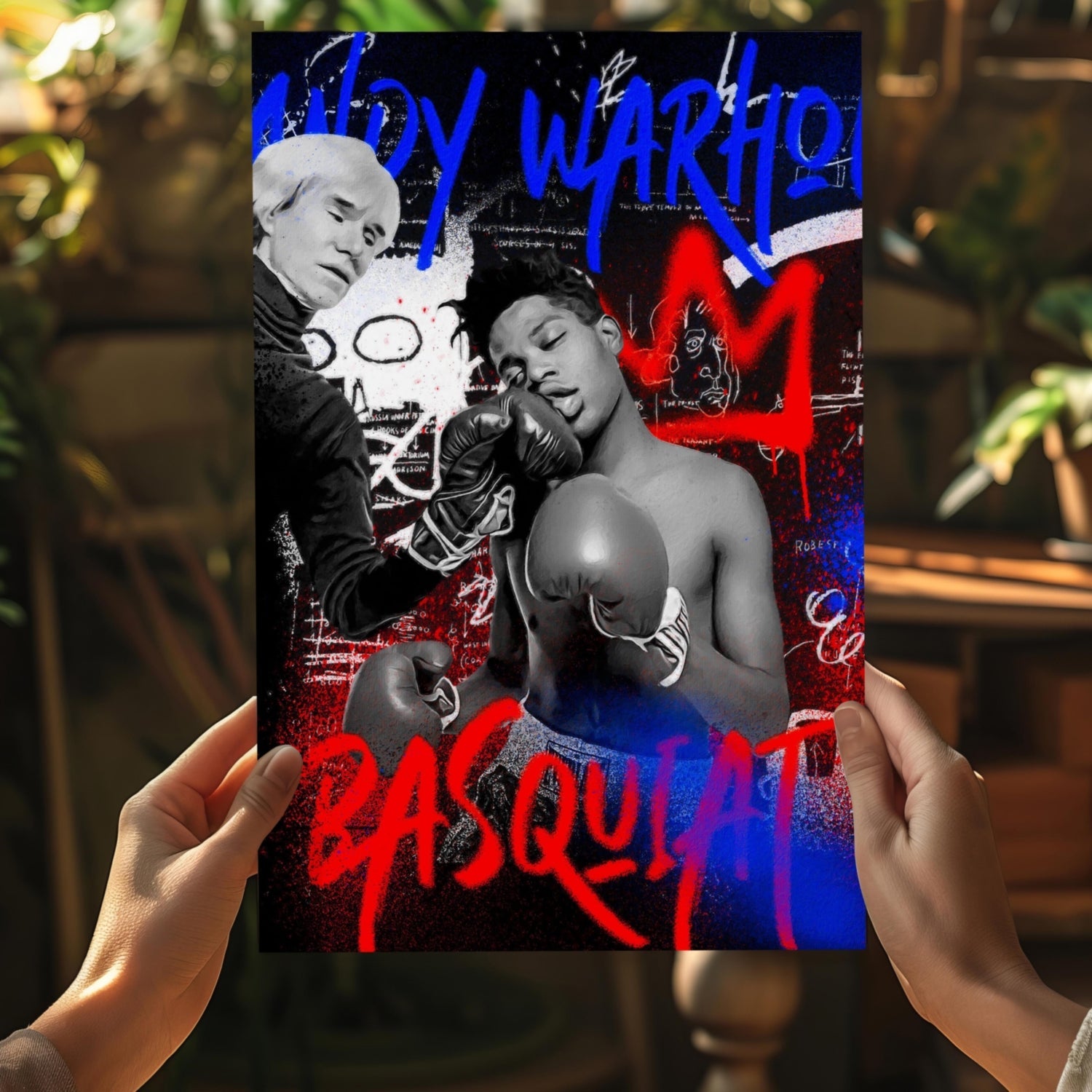 Boxing Match Graffiti Aluminum Print