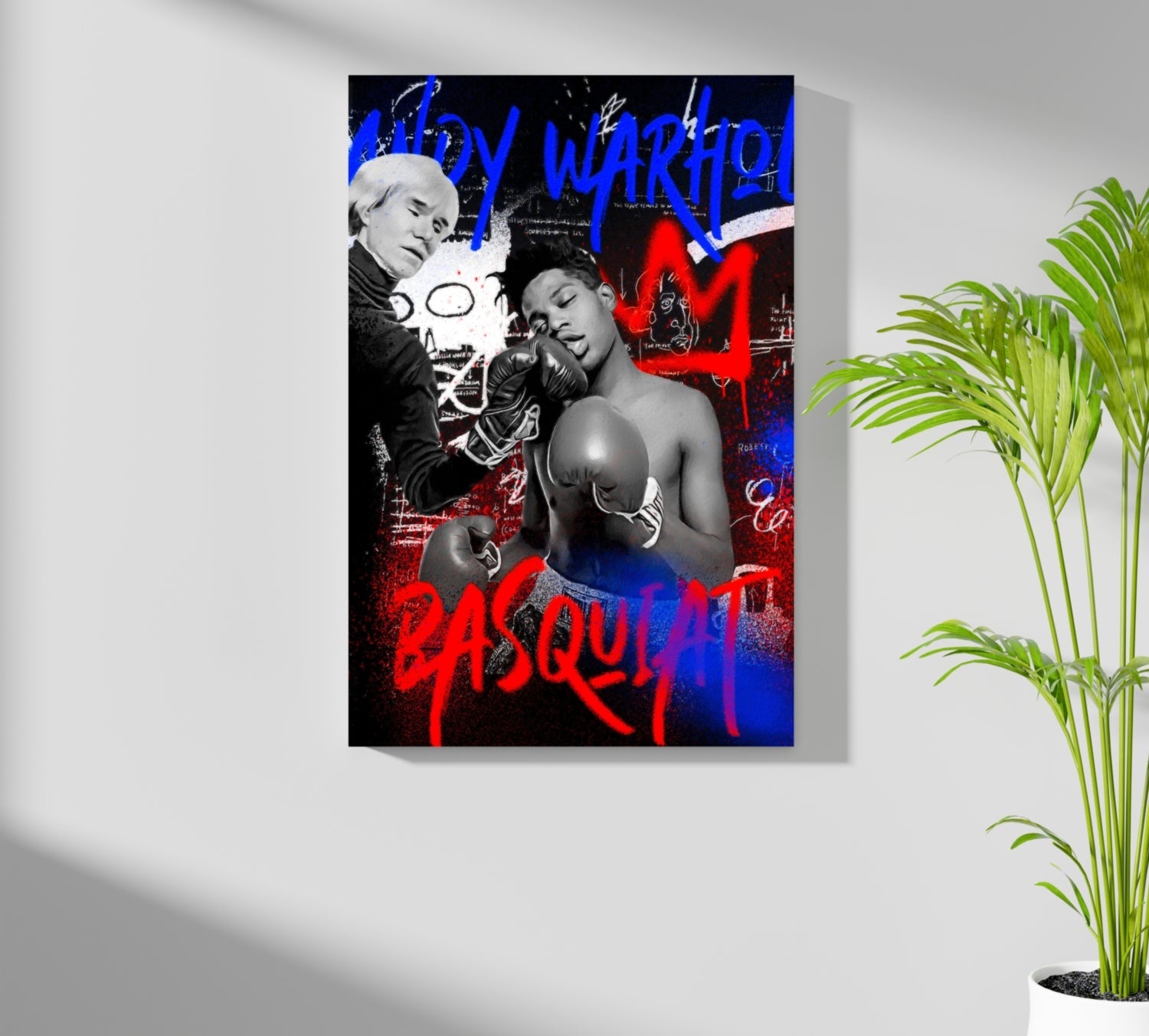 Boxing Match Graffiti Aluminum Print