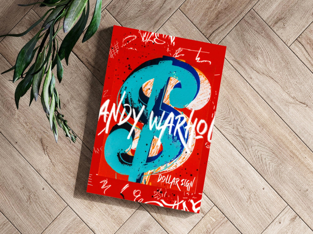 Teal Dollar Sign Red Aluminum Print