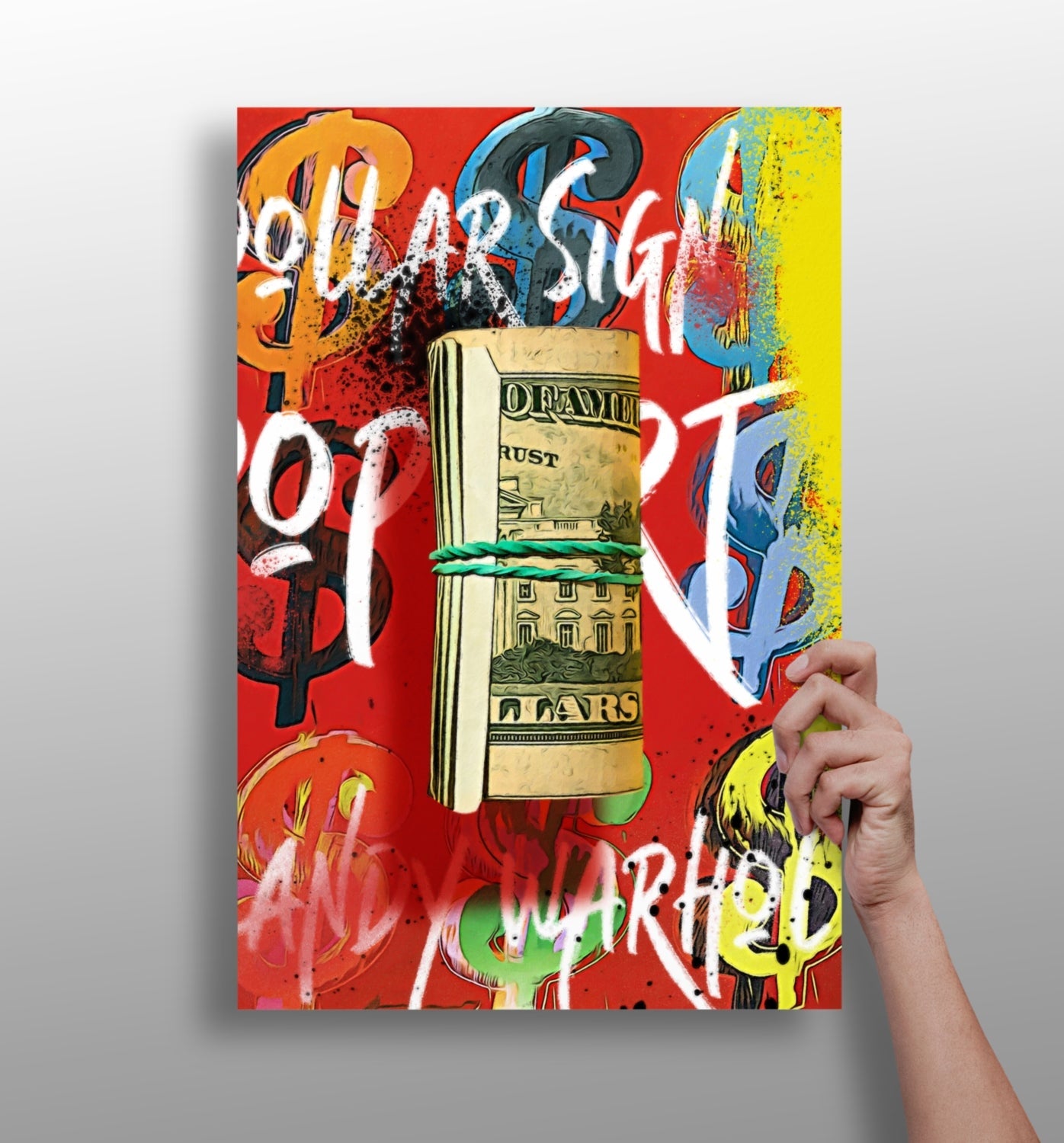 Rolled Cash Dollar Graffiti Aluminum Print