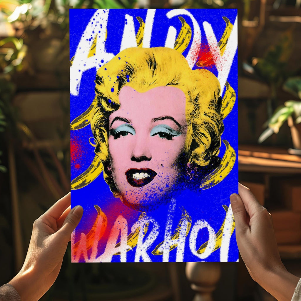 Blue Pop Blonde Portrait Aluminum Print