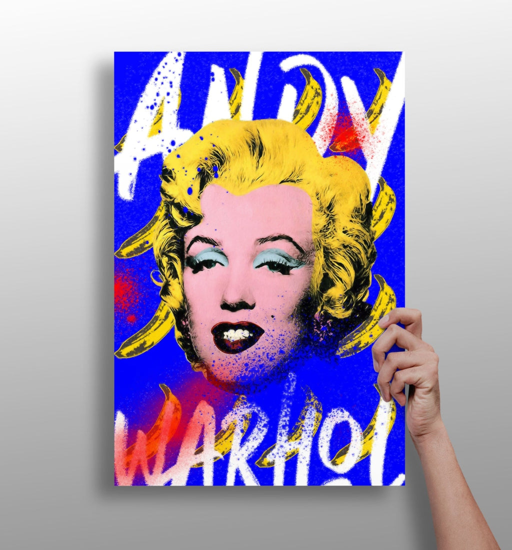 Blue Pop Blonde Portrait Aluminum Print