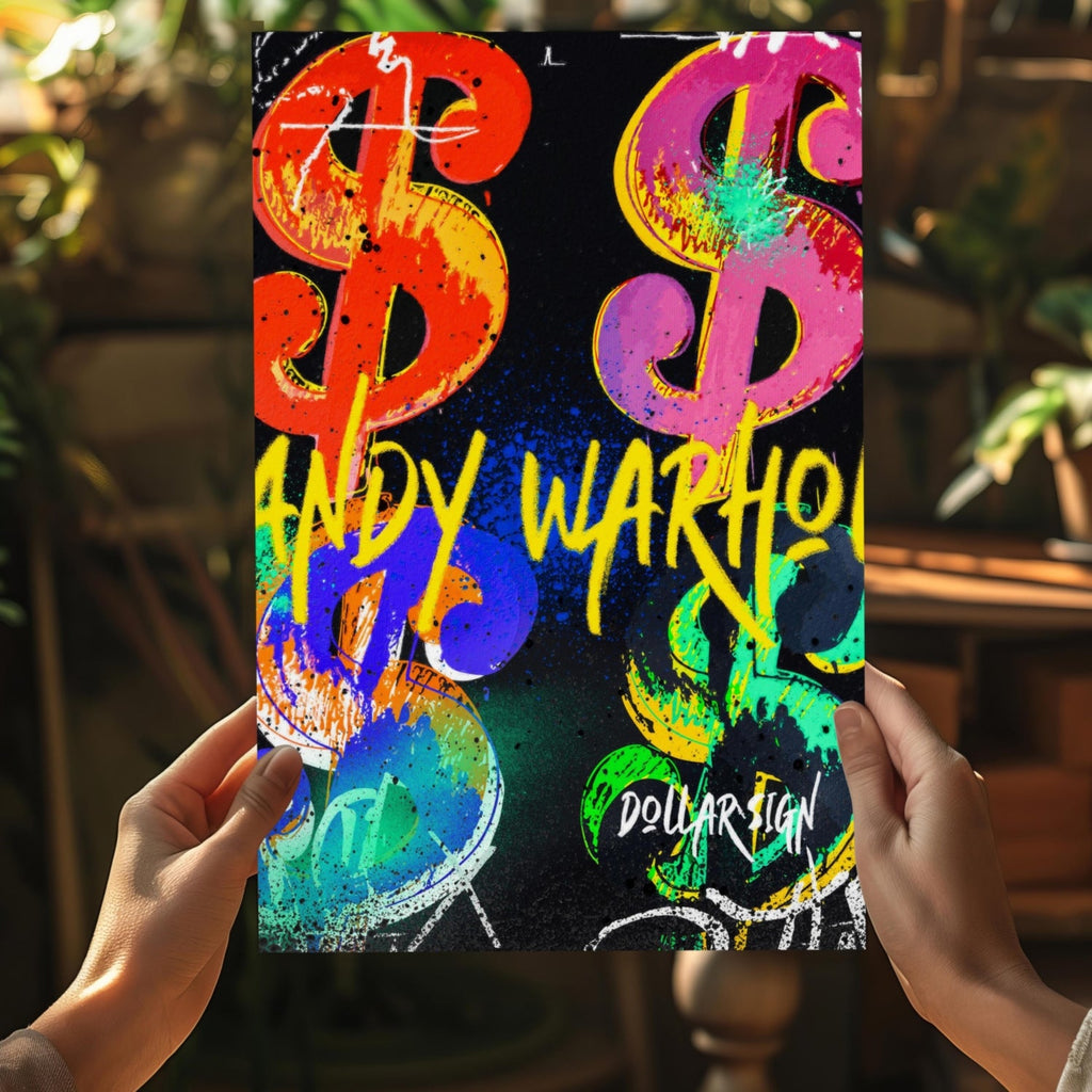 Neon Dollar Signs Aluminum Print