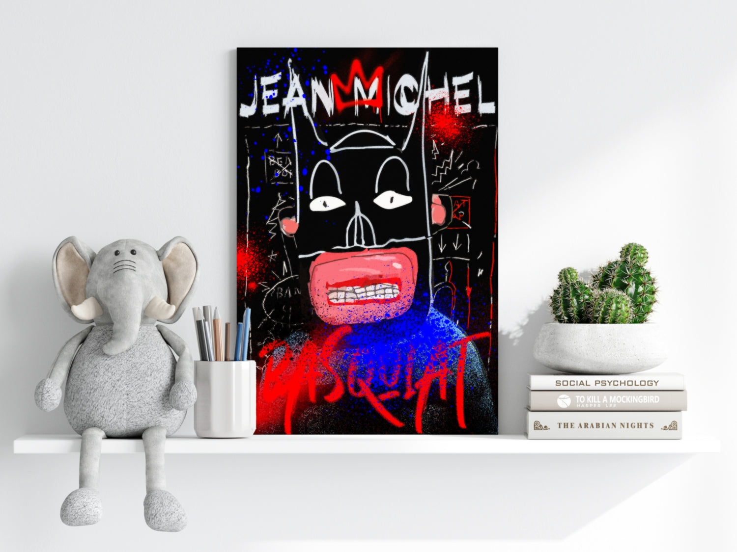 Graffiti Bat Mask Face Aluminum Print