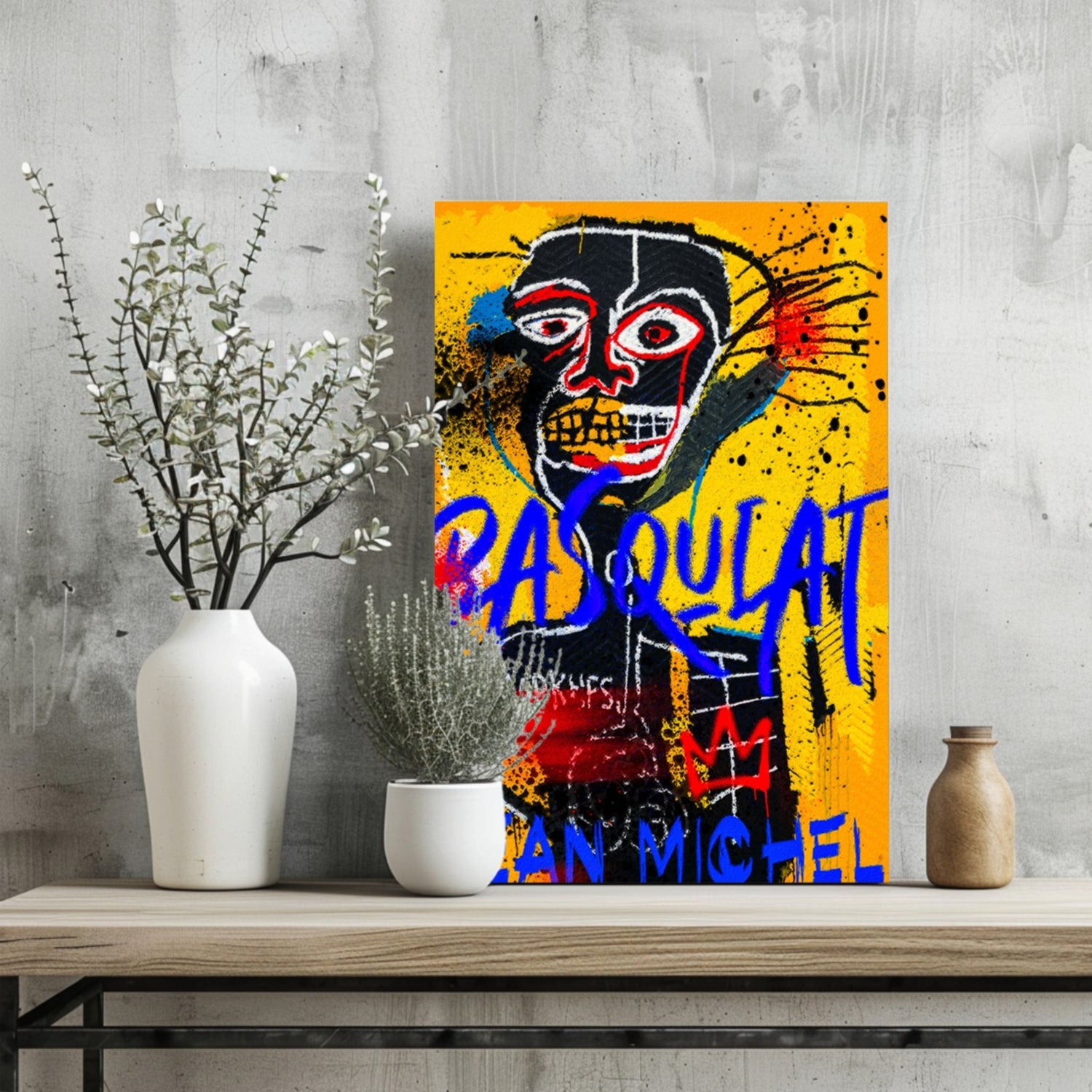 Yellow Skull Figure Aluminum Print