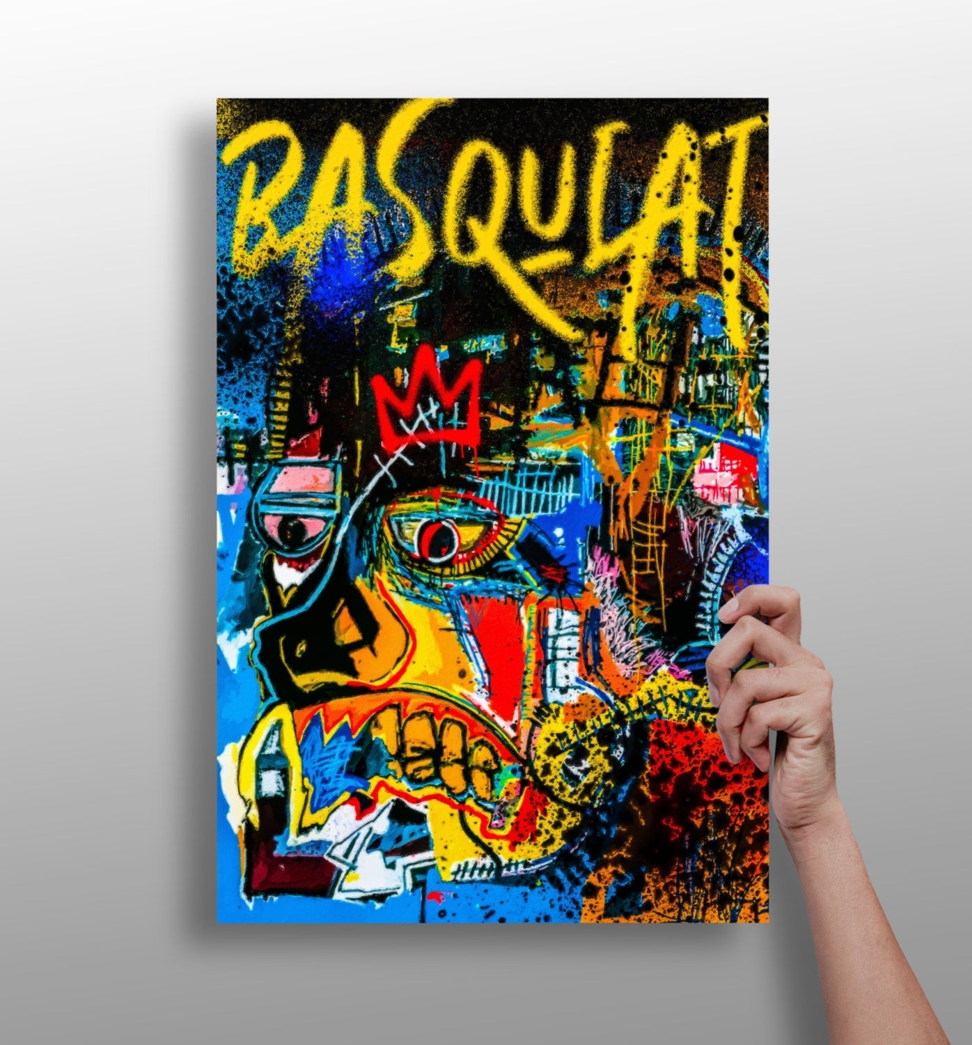 Vivid Graffiti Face Aluminum Print
