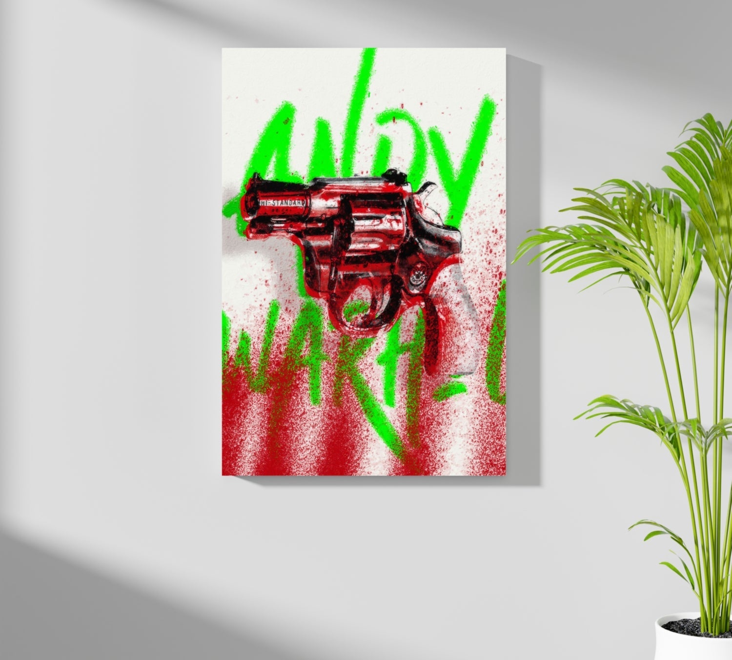 Red Revolver Graffiti Aluminum Print