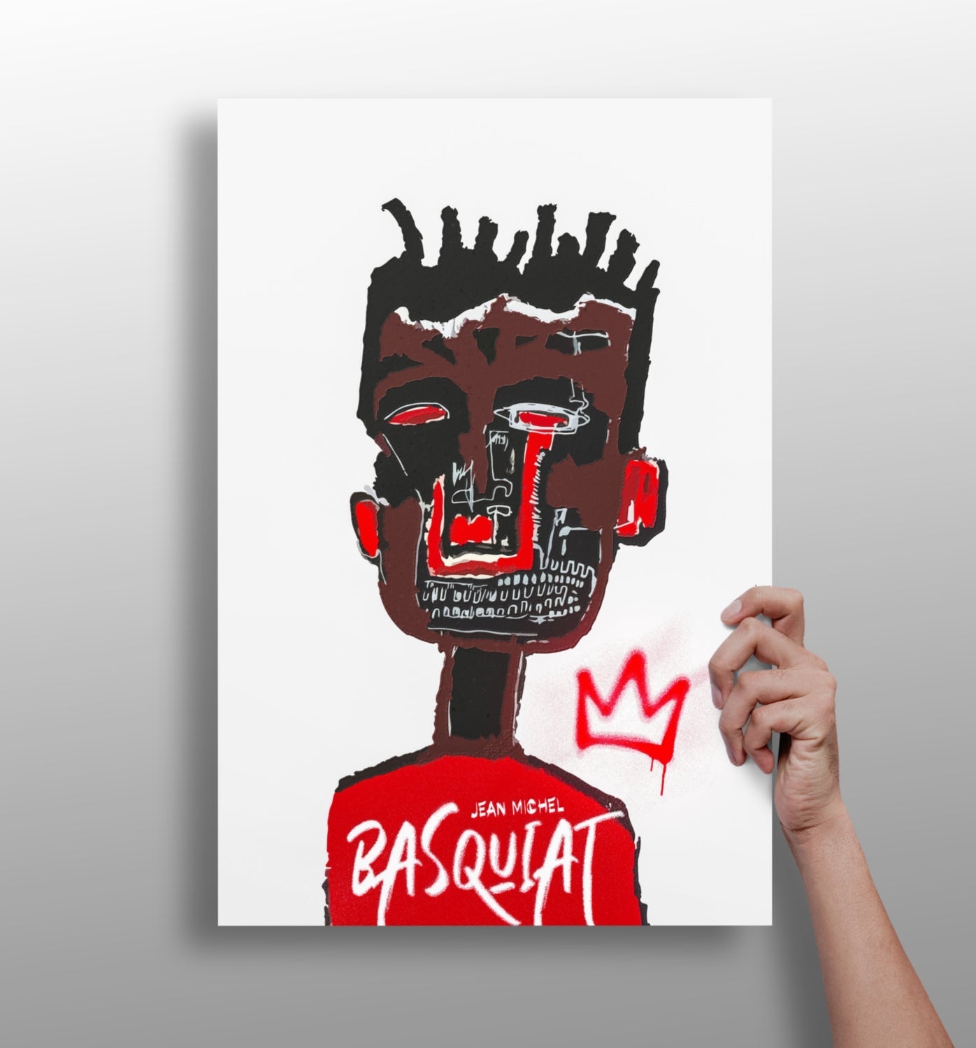 Red Face Portrait Aluminum Print