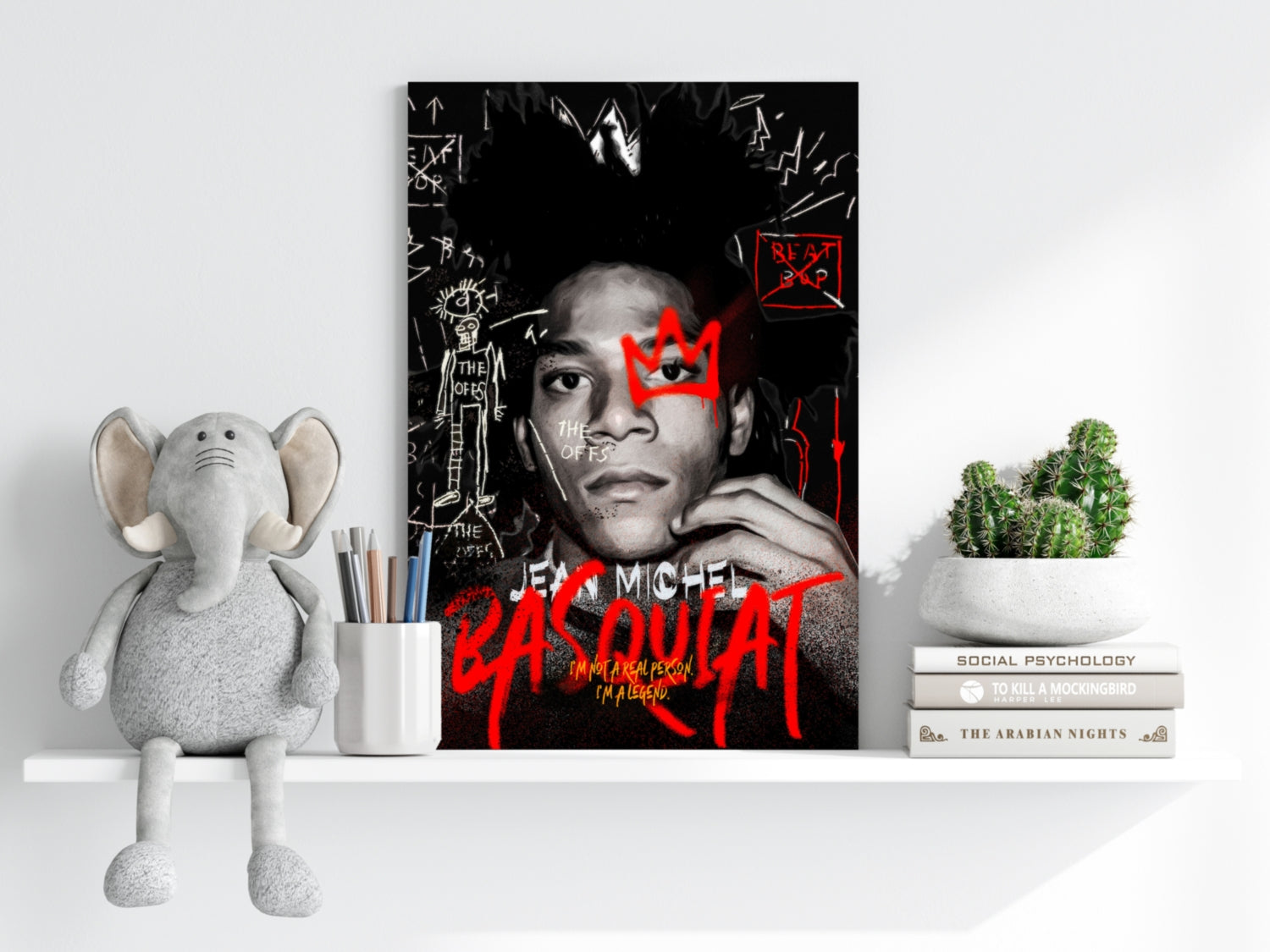Afro Portrait Red Crown Aluminum Print