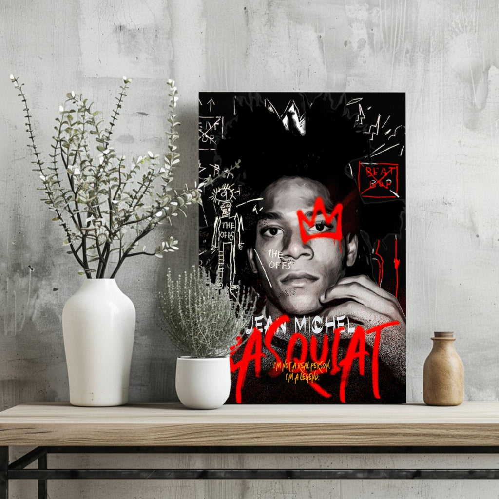 Afro Portrait Red Crown Aluminum Print
