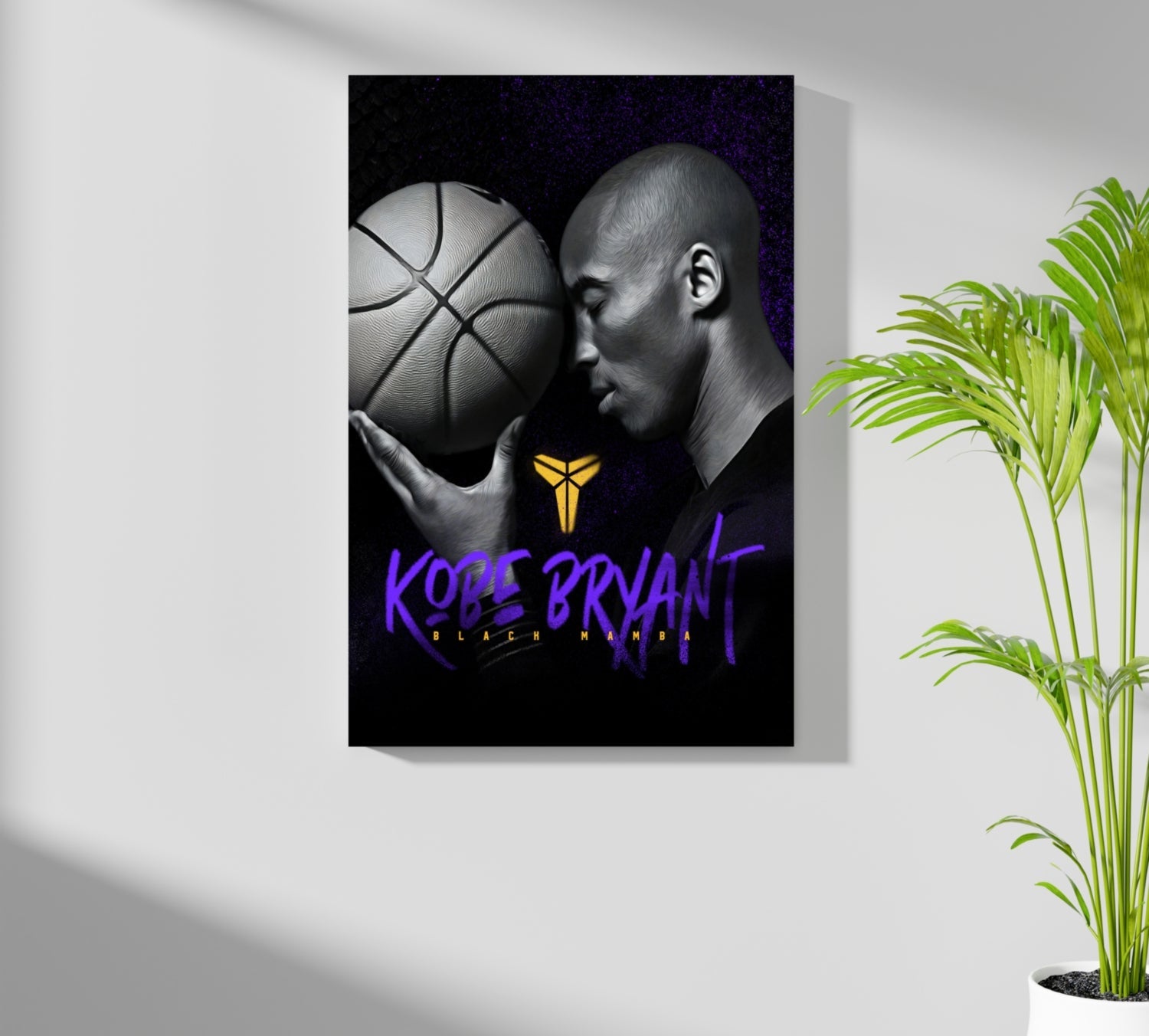 Basketball Player Ball Purple Gold Glow Aluminum Print