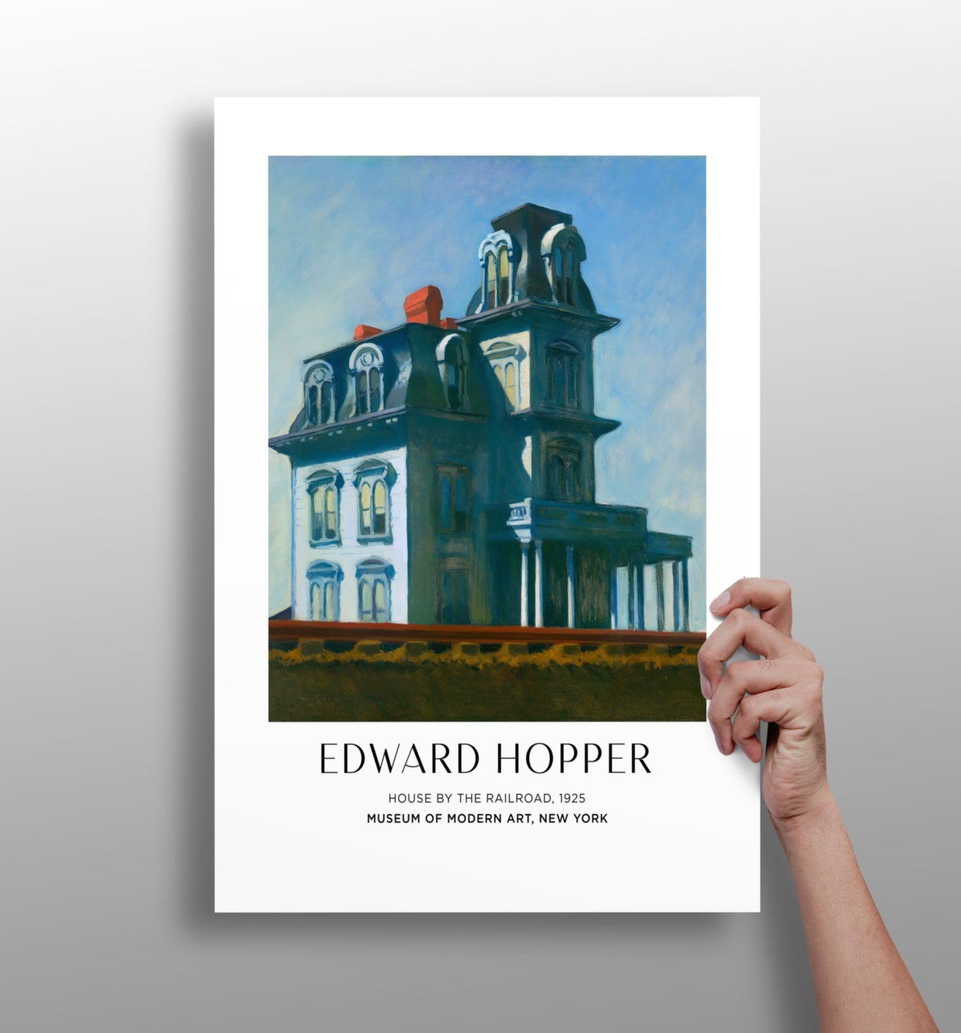 Victorian House by Railroad Aluminum Print