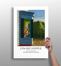 Woman at Blue Cottage Window Aluminum Print