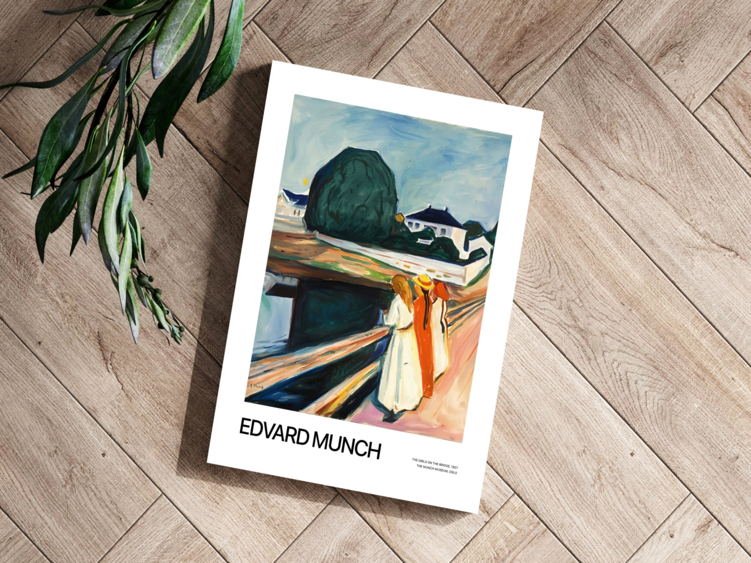 Munch Girls On Wooden Bridge Village Aluminum Print