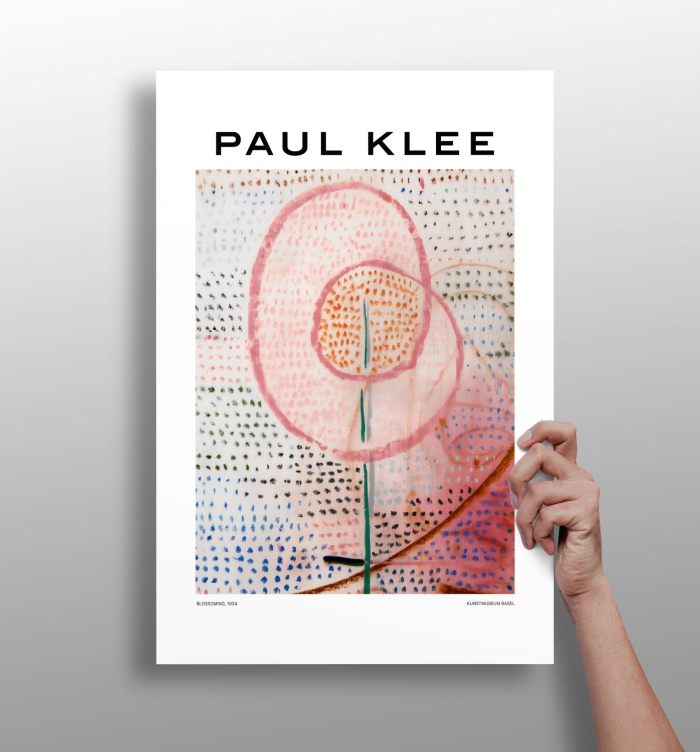 Klee Pink Blossom on Dotted Field Abstract Aluminum Print