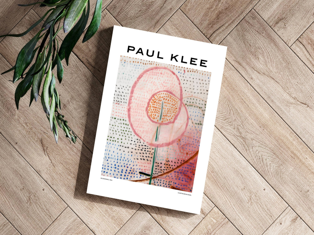 Klee Pink Blossom on Dotted Field Abstract Aluminum Print