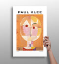Klee Orange Geometric Face Grid Abstract Aluminum Print
