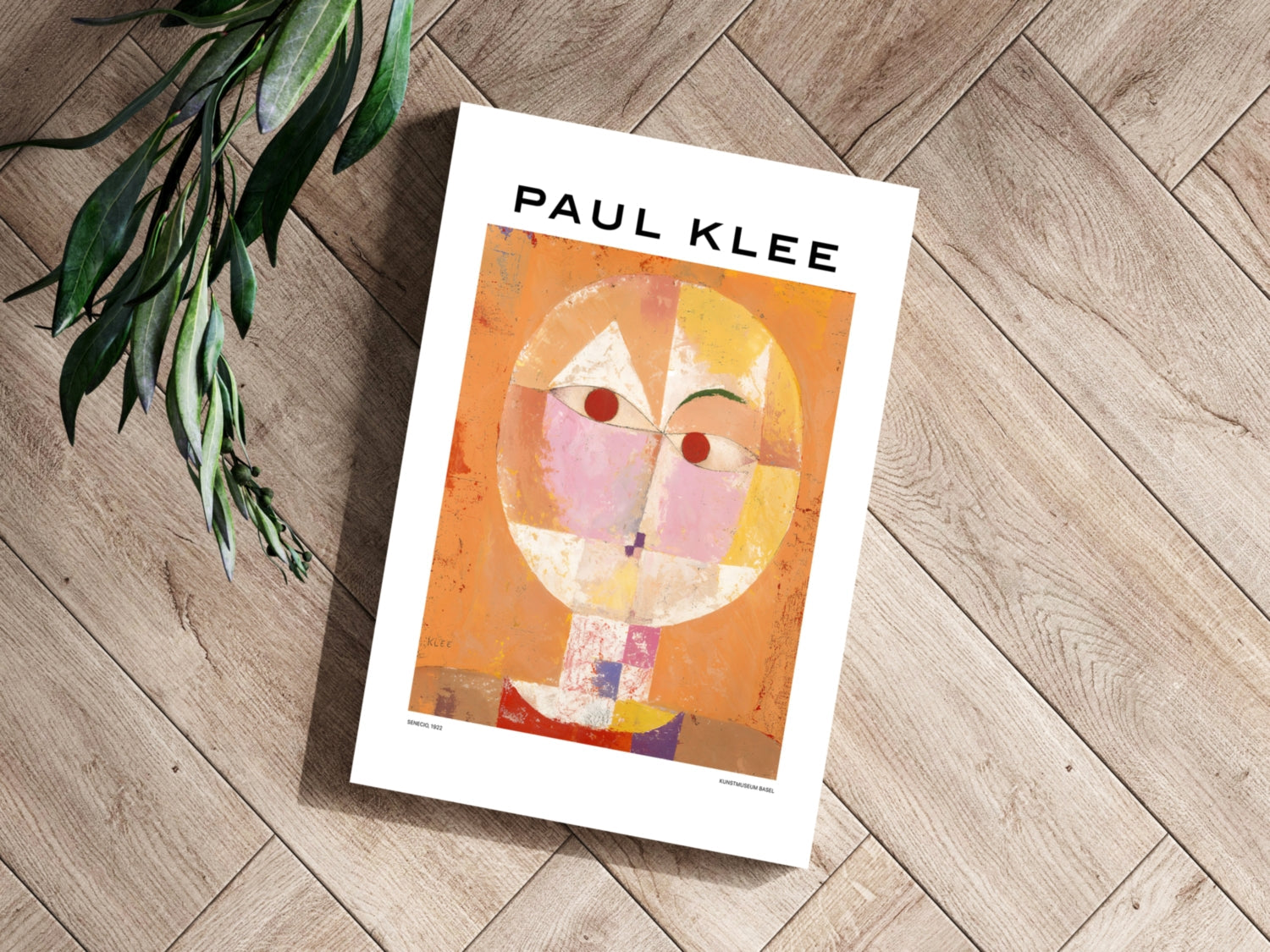 Klee Orange Geometric Face Grid Abstract Aluminum Print