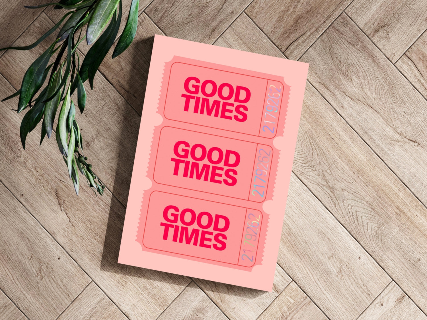 Pink Triple Ticket Stub Good Times Aluminum Print