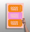 Orange Cinema Tickets Good Times Aluminum Print