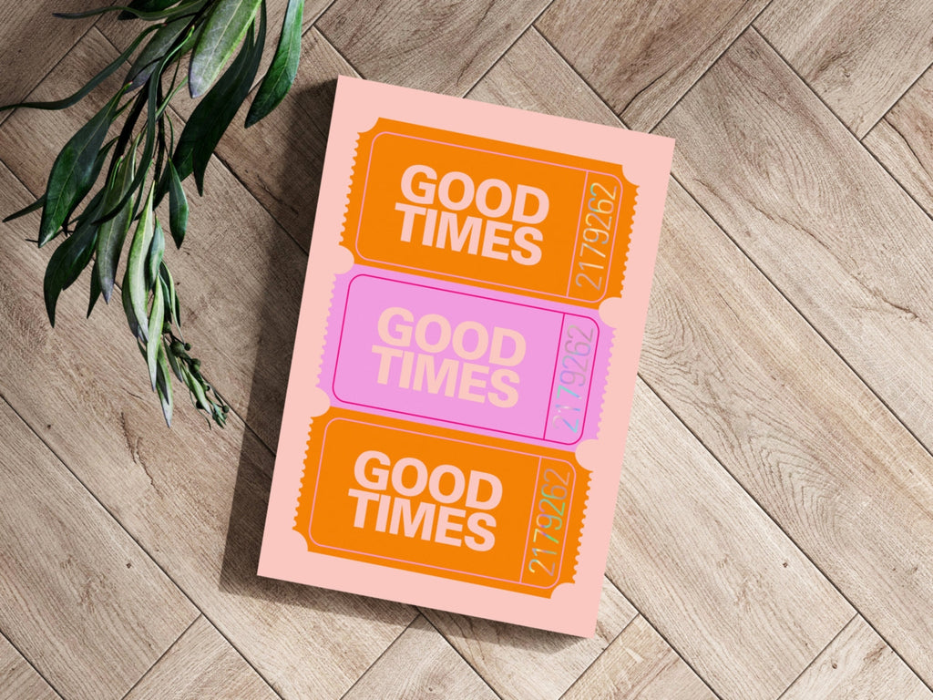 Orange Cinema Tickets Good Times Aluminum Print