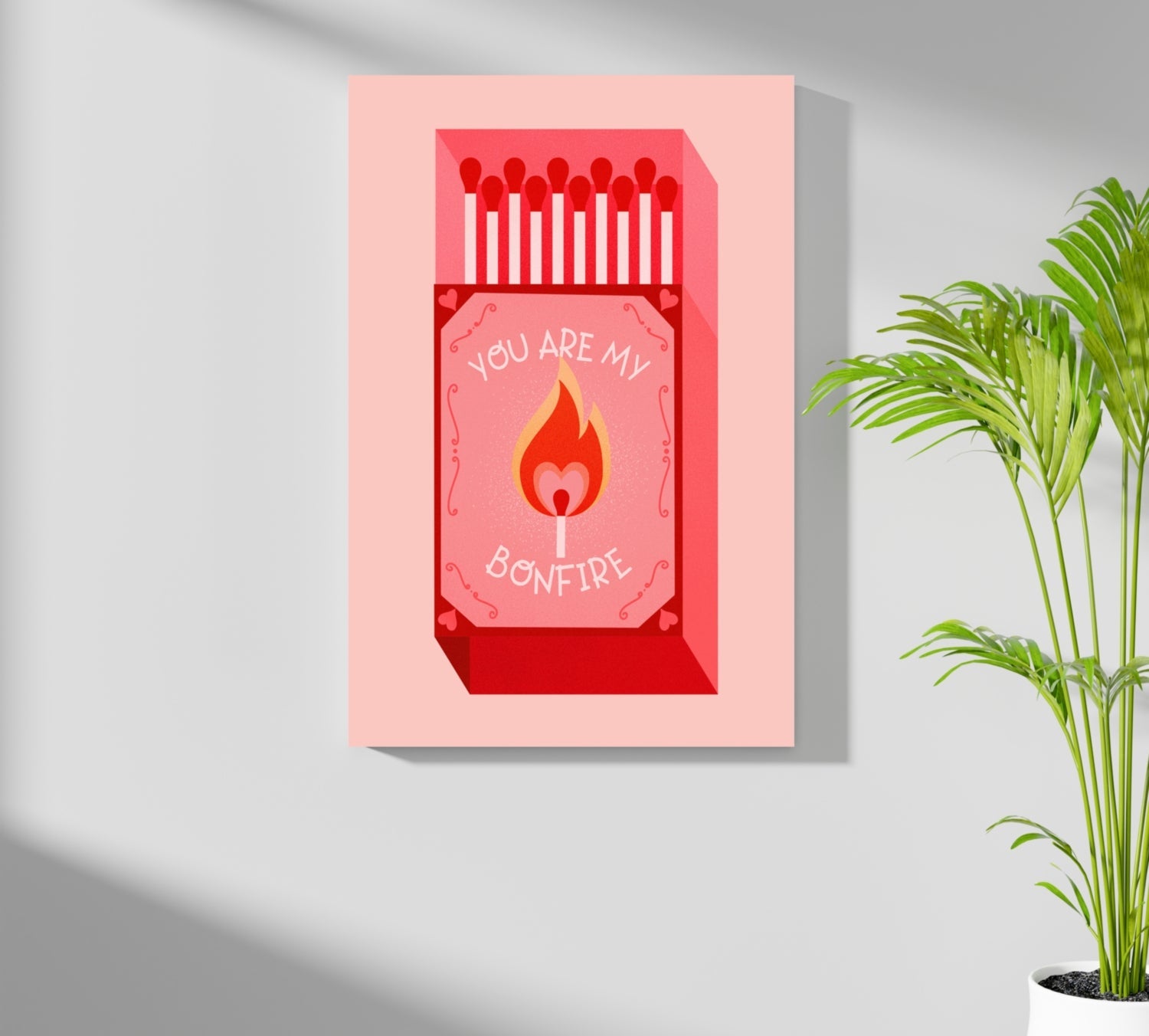 Red Heart Flame Bonfire Matchbox Aluminum Print