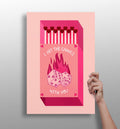 Pink Dice Flame Lucky Matchbox Aluminum Print
