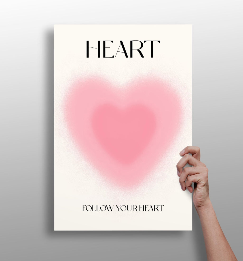 Pink Aura Gradient Follow Your Heart Aluminum Print