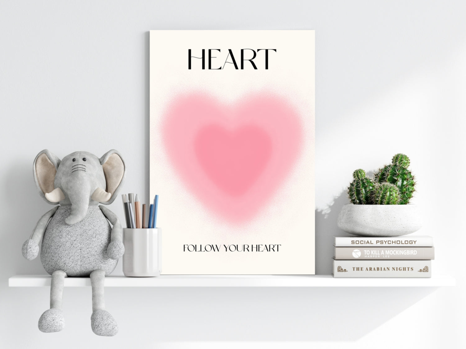 Pink Aura Gradient Follow Your Heart Aluminum Print
