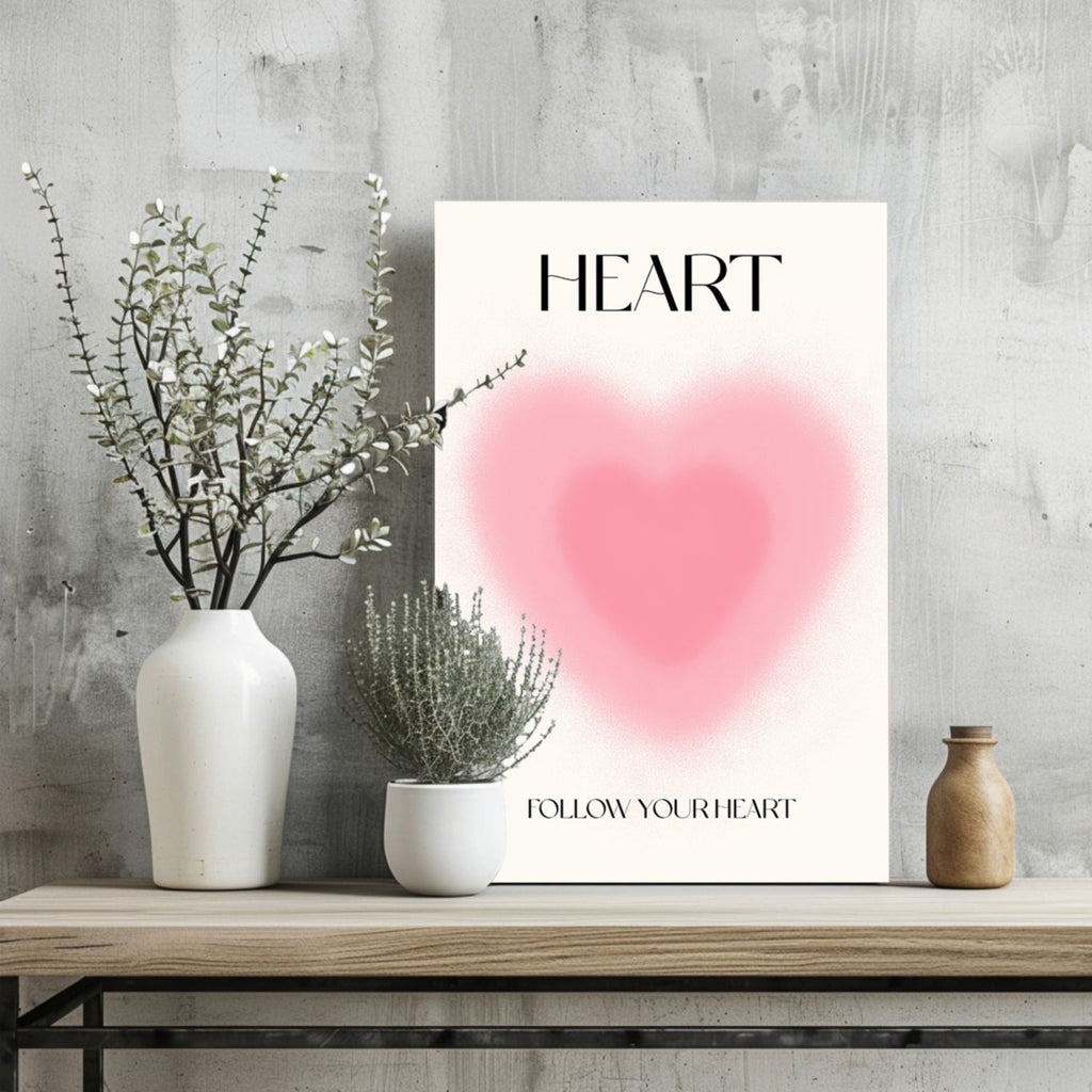 Pink Aura Gradient Follow Your Heart Aluminum Print