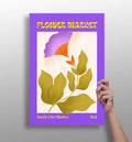 Purple Border Fan Petal Modern Art Gallery Flower Aluminum Print