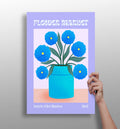 Lilac Border Blue Blooms Modern Art Gallery Flower Aluminum Print