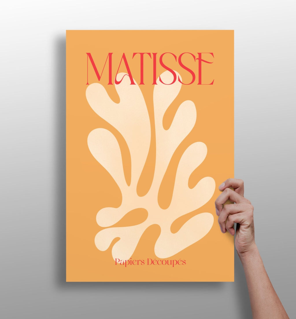 Matisse Orange Cut Paper Coral Leaf Shape Aluminum Print